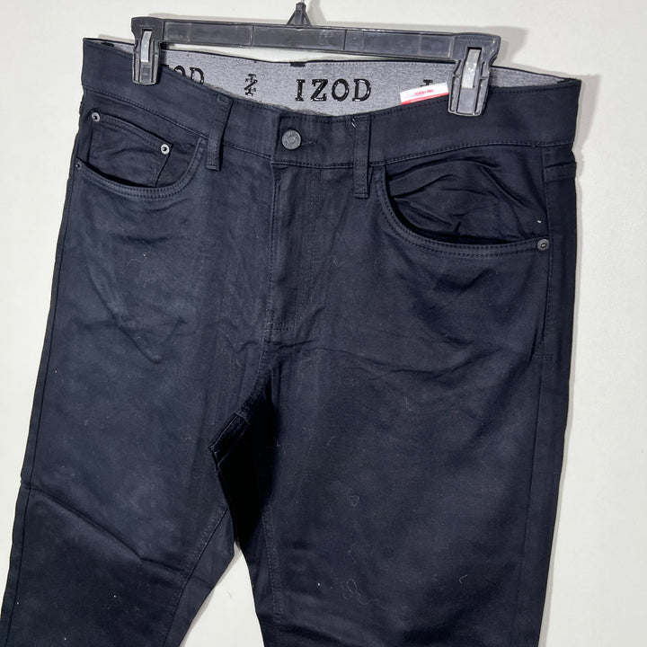 IZOD LOOSE FIT COTTON PANT WITH STRETCH BLACK COLOUR