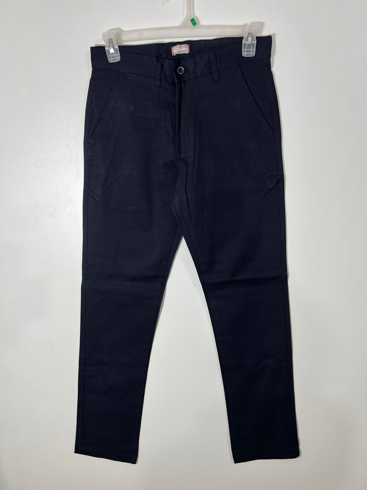 TEXTILE STRAIGHT FIT COTTON CHINO PANT BLACK COLOUR