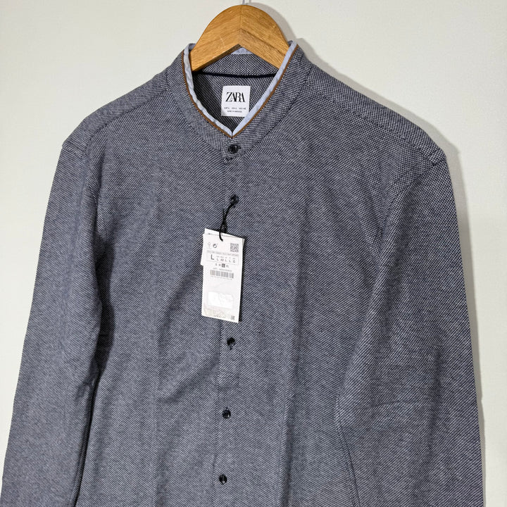 ZARA BEN COLLAR TSHIRT FABRIC SHIRT BRAND NEW BRAND NEW