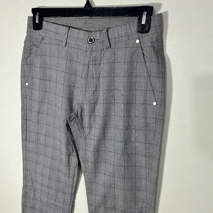 ZARA CHECKERED COTTON CHINO PANT WITHOUT STRETCH