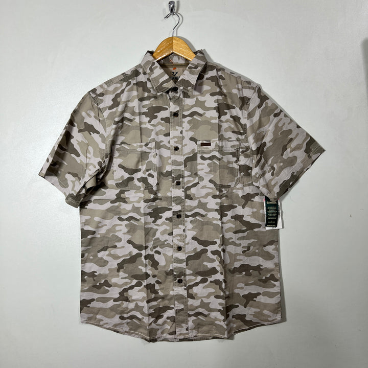 OUTDOOR LIFE CAMOUFLAGE DOUBLE POCKETS HALF SLEEVES SHIRT