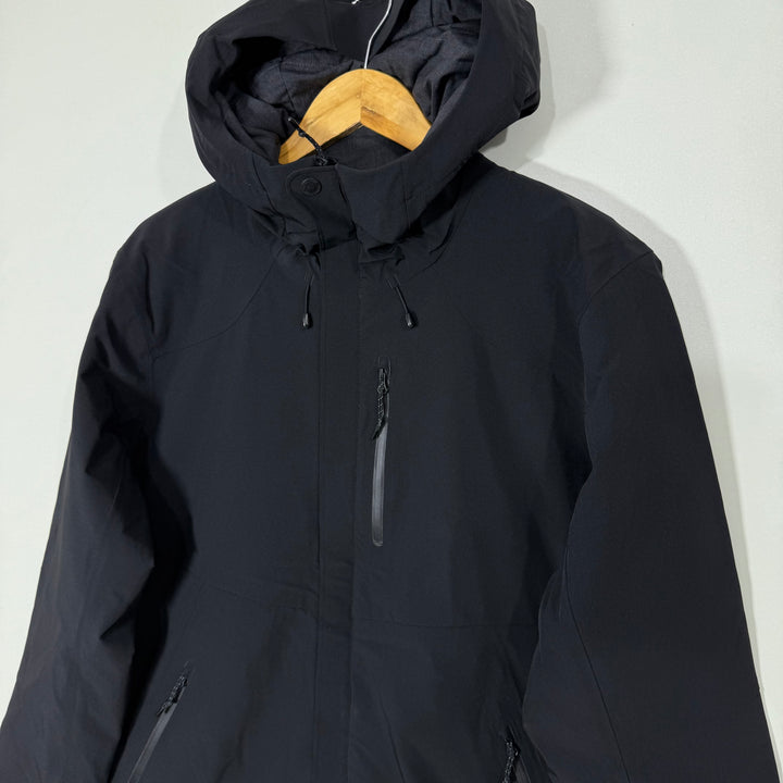 ICE BREAKER MERINO WOOL WINDBREAKER JACKET WITH HOOD BLACK COLOUR