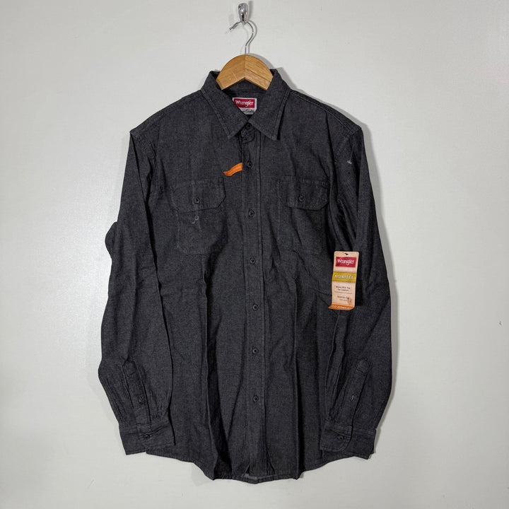 WRANGLER COMFORT FLEX DOUBLE POCKETS DENIM SHIRT BRAND NEW