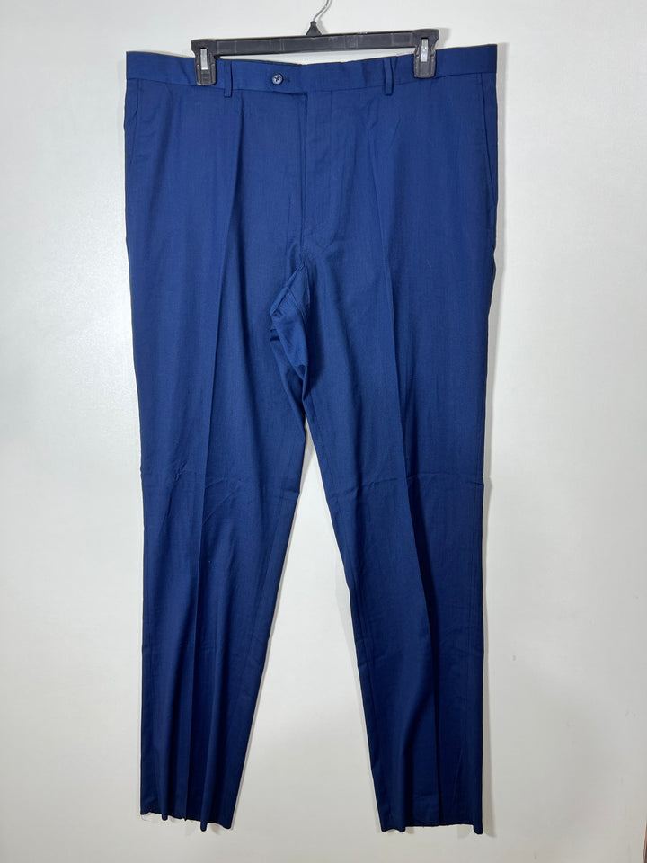 VIEFRANCO TRAVELER STRAIGHT FIT TEXTURED DRESS PANT WITHOUT STRETCH BLUE COLOUR
