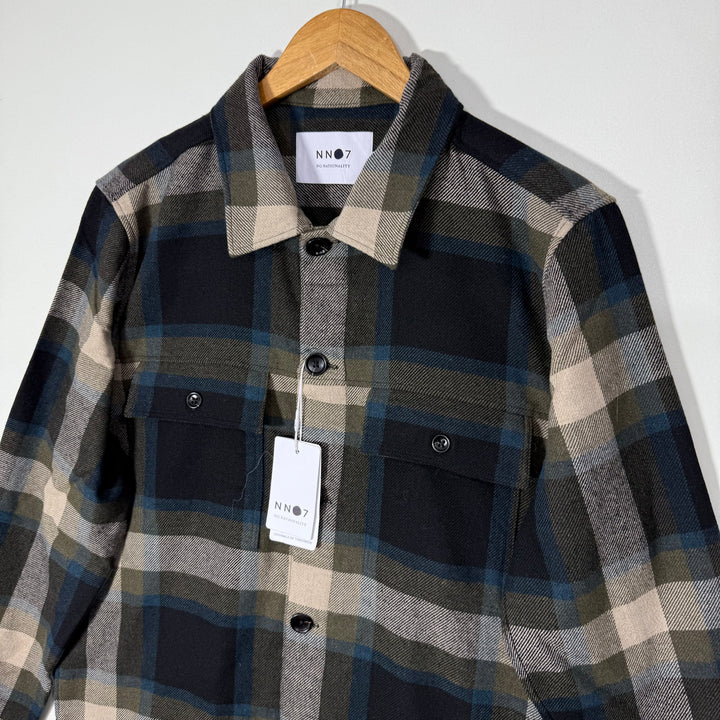 NNO7 WILAS CHECKERED DOUBLE POCKETS WOOL BLEND OVERSHIRT BRAND NEW