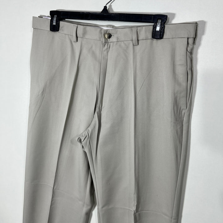 HAGGAR COOL 18 CLASSIC FIT MOISTURE WICKING NO IRON FLEX WAIST FLAT FRONT PERFORMANCE PANT BRAND NEW WITHOUT STRETCH
