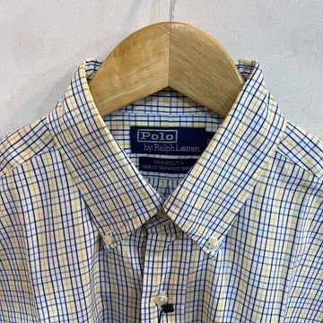 RALPH LAUREN POLO BUTTON DOWN PINPOINT OXFORD COTTON CHECKERED CASUAL SHIRT - JS BROTHERS 