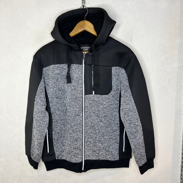 VERTICAL SPORT JACKET INNER SHERPA LINED WITH HOOD