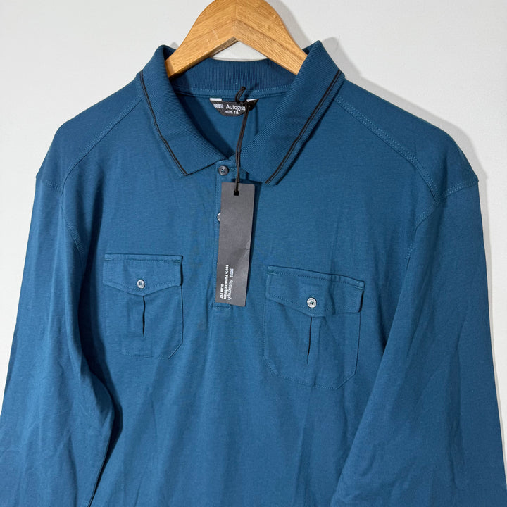 AUTOGRAPH SLIM FIT DOUBLE POCKETS LONG SLEEVES COTTON TSHIRT BRAND NEW