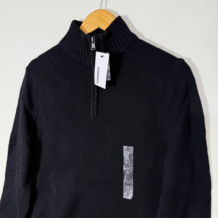 SONOMA HALF ZIP KNITWEAR MACHINE WASHABLE COTTON ACRYLIC SWEATER BRAND NEW
