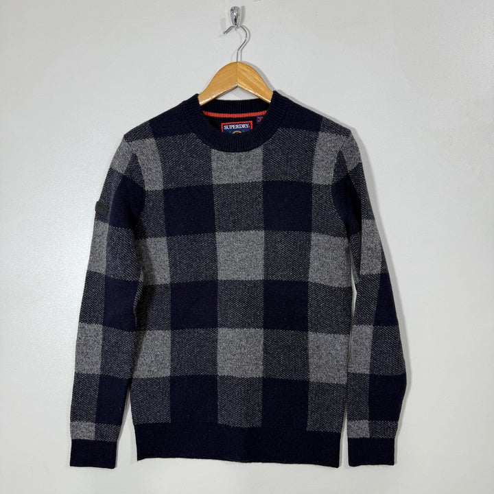 SUPERDRY LAMBSWOOL CHECKERED SWEATER