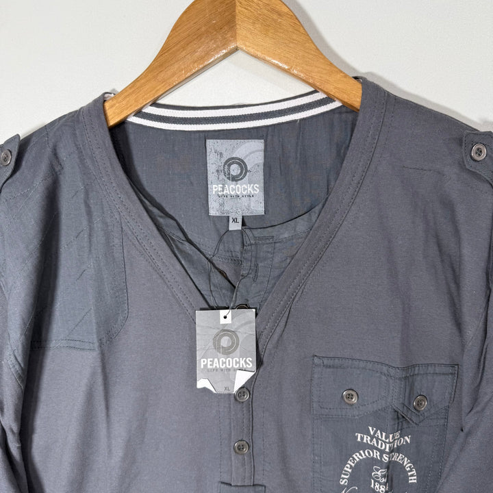 PEACOCKS V NECK LONG SLEEVES COTTON TSHIRT BRAND NEW