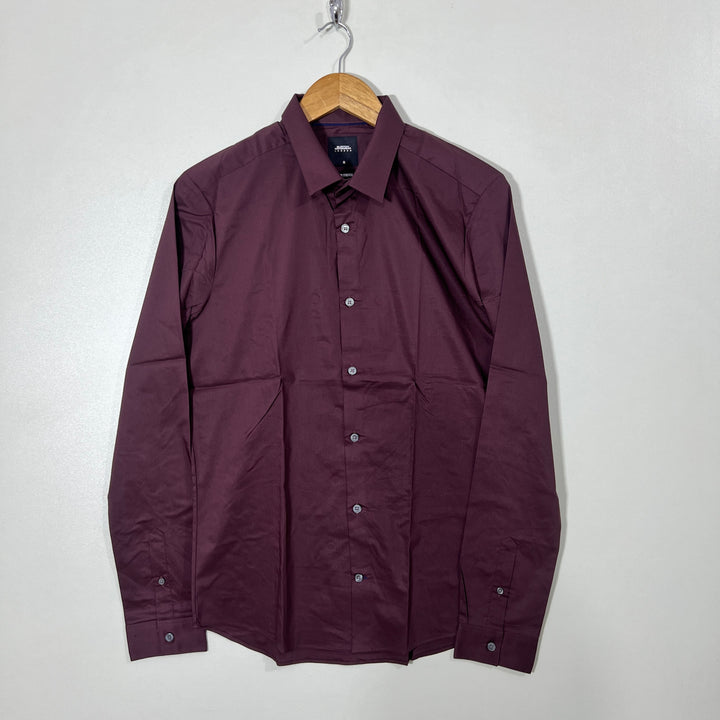 BURTON MENSWEAR LONDON COTTON SHIRT WITH STRETCH
