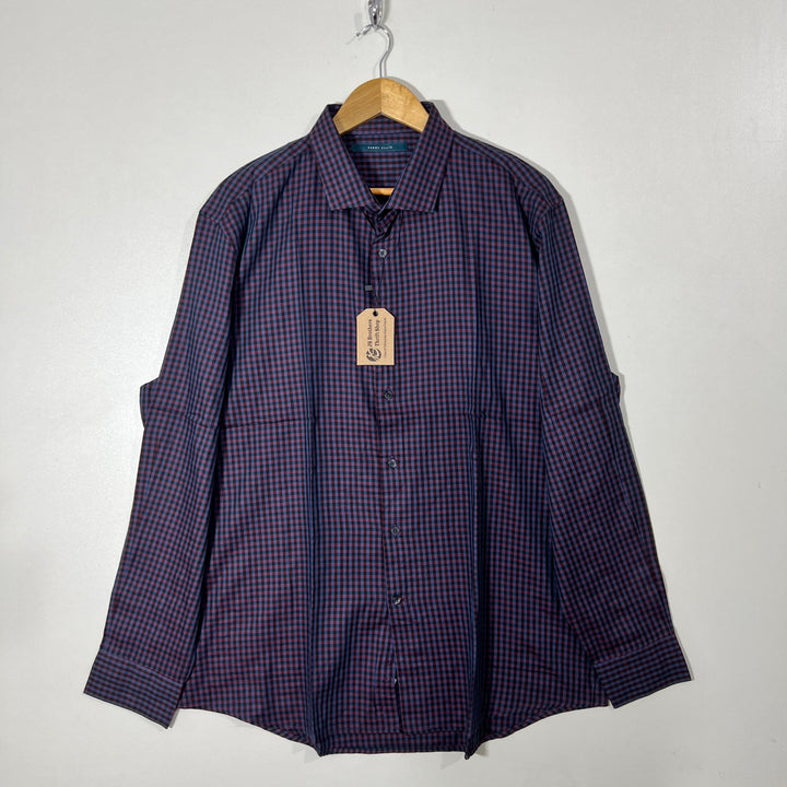 PERRY ELLIS SEMI FORMAL CHECKERED SHIRT
