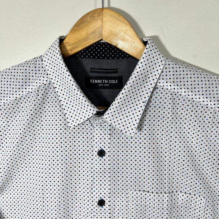 KENNETH COLE BUTTON DOWN HALF SLEEVES COTTON SHIRT