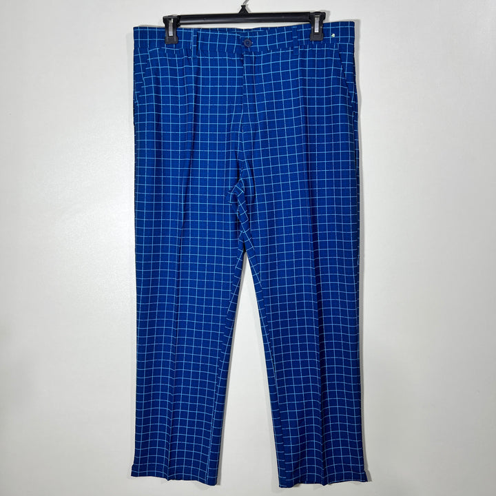 SLAZENGER FLEXIBLE WAISTBAND CHECKERED PERFORMANCE PANT WITH STRETCH