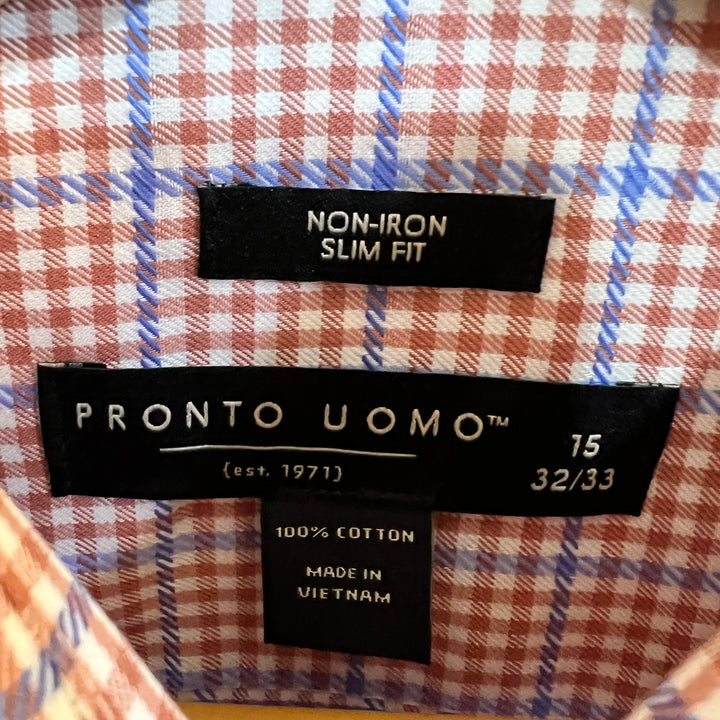 PRONTO UOMO CHECKERED CASUAL COTTON SHIRT BRAND NEW