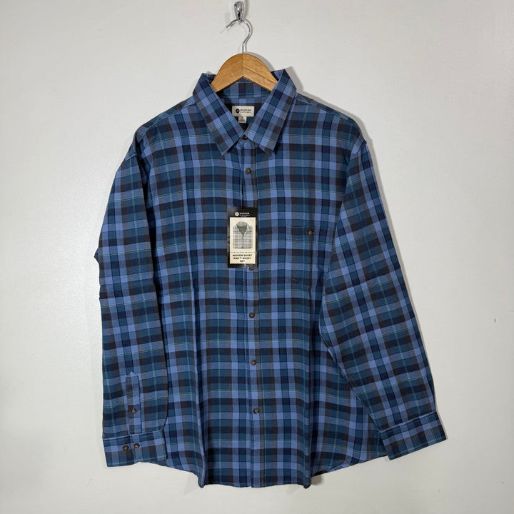 HAGGAR COTTON CHECKERED SHIRT BRAND NEW