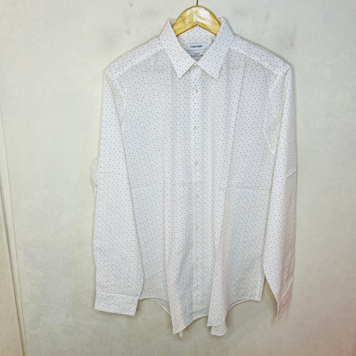 CALVIN KLEIN SLIM FIT NON IRON CASUAL COTTON SHIRT WITH STRETCH