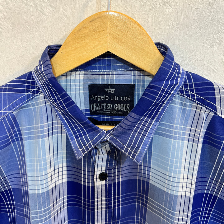 CRAFTED GOOD DOUBLE POCKETS CHECKERED CASUAL COTTON SHIRT