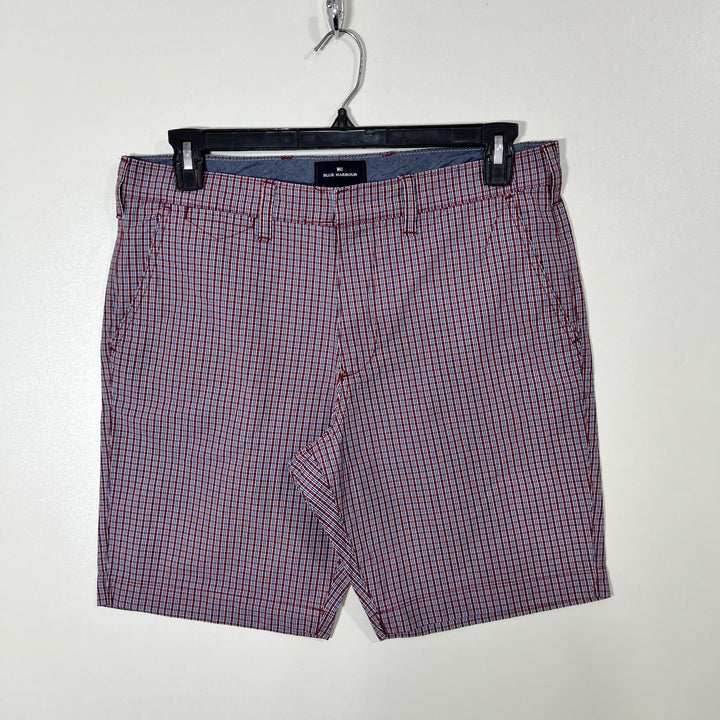 BLUE HARBOUR CHECKERED COTTON CHINO SHORT