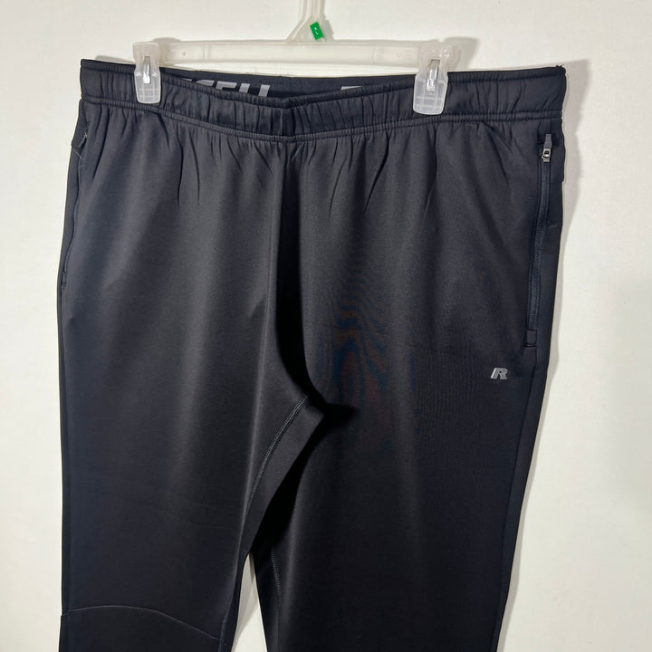 RUSSELL ACTIVE FLEECE SPORT TROUSER BLACK COLOUR WUTH SIDE ZIP POCKETS