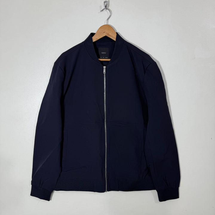 CELIO BEN COLLAR BOMBER JACKET BLUE