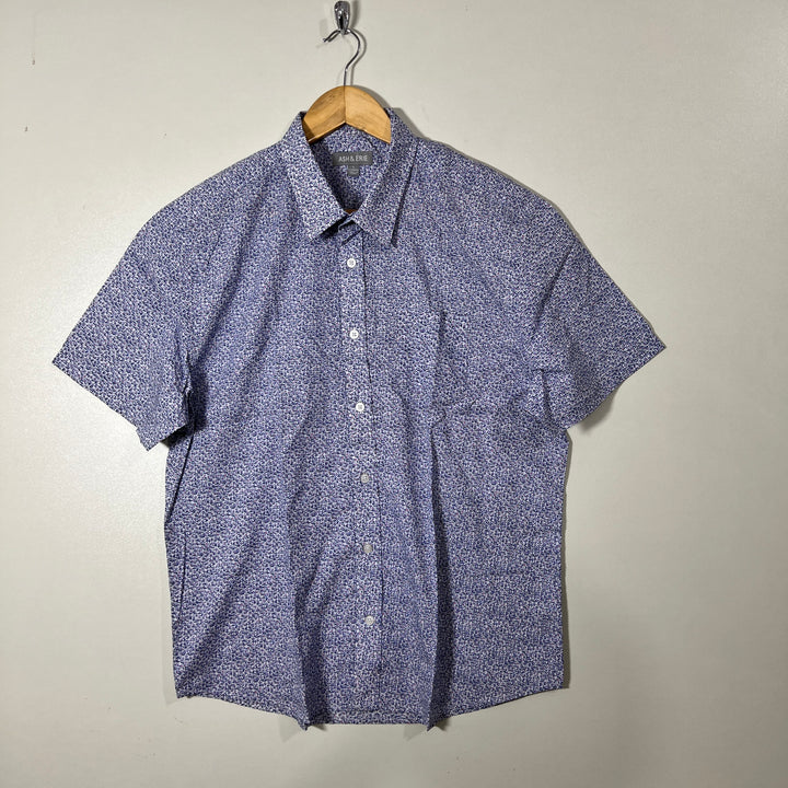 ASH & ERIE PRINTED HALF SLEEVES COTTON SHIRT