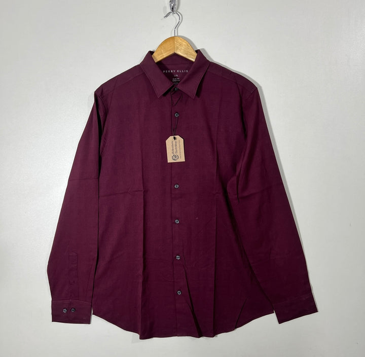 PERRY ELLIS SLIM FIT SHIRT WITH STRETCH