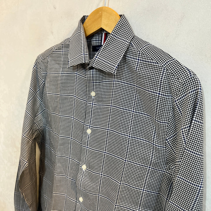 TOMMY HILFIGER SLIM FIT THFLEX SUPIMA CHECKERED COTTON SHIRT WITH STRETCH