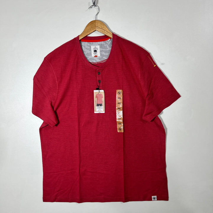 COPPER HENLEY COLLAR COTTON TSHIRT BRAND NEW