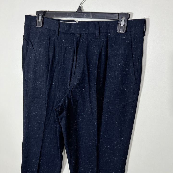 BURTON MENSWEAR LONDON TAPERED FIT TEXTURED DRESS PANT WITHOUT STRETCH BLUE COLOUR