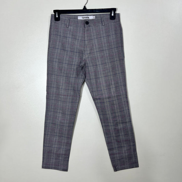 TOPMAN SLIM FIT CHECKERED COTTON CHINO PANT WITH STRETCH