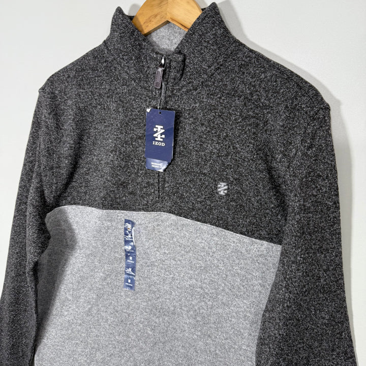 IZOD SOFT TOUCH EASY CARE THERMAL RESISTANT HALF ZIP KNITWEAR SWEATER PULLOVER BRAND NEW INNER FLEECE