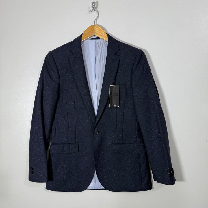 MOSS LONDON TEXTURED WOOL SLIM FIT SUIT BRAND NEW NAVY BLUE COLOUR