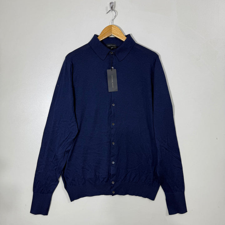 JOHN SMEDLEY  MADE IN ENGLAND SEA ISLAND COTTON SHIRT STYLE SWEATER BRAND NEW