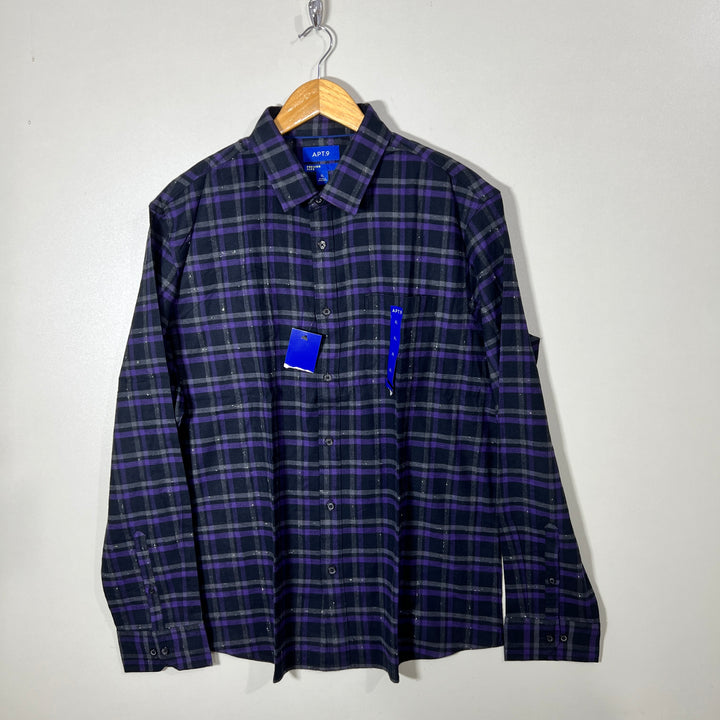 APT.9 PREMIER FLEX CHECKERED SHIRT BRAND NEW