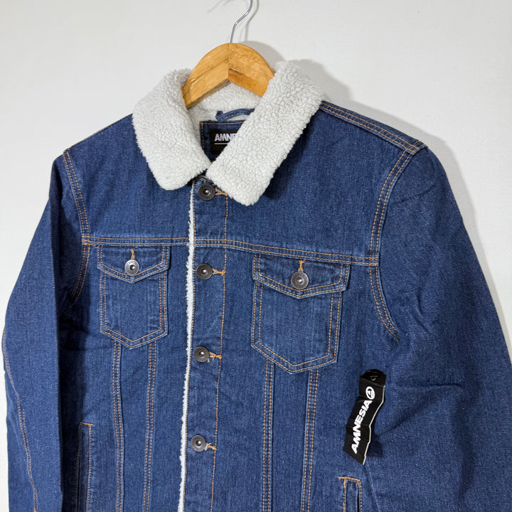 AMNESIA DENIM JACKET BRAND NEW INNER SHERPA