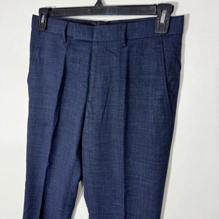 MOSS LONDON SLIM FIT CHECKERED DRESS PANT WITHOUT STRETCH BLUE COLOUR
