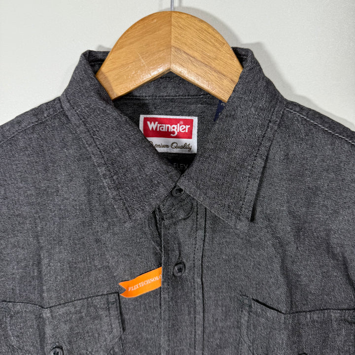 WRANGLER COMFORT FLEX DOUBLE POCKETS DENIM SHIRT BRAND NEW