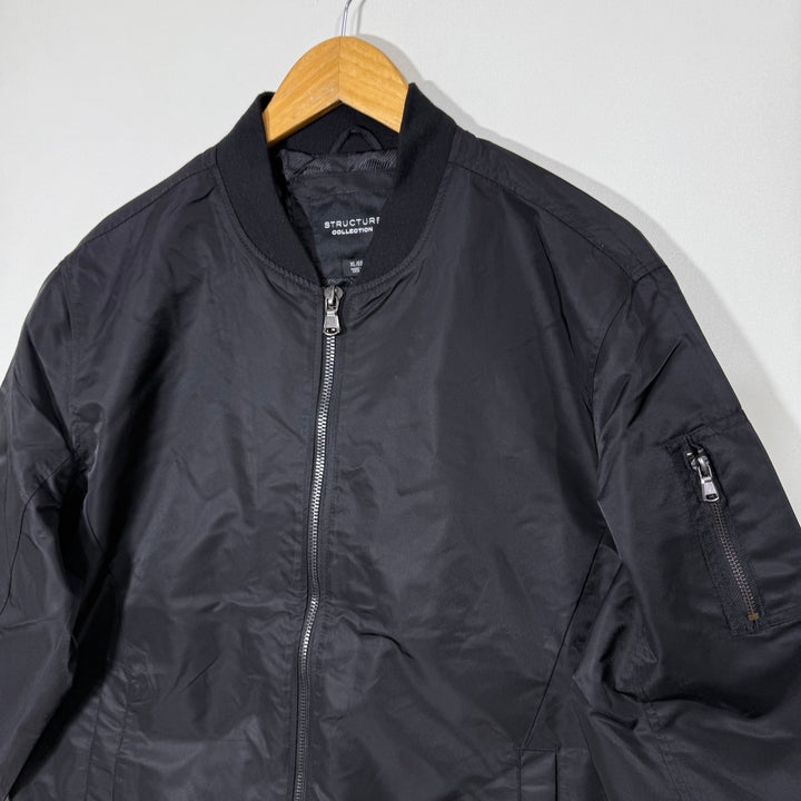 STRUCTURE COLLECTION BEN COLLAR BOMBER JACKET BLACK COLOUR