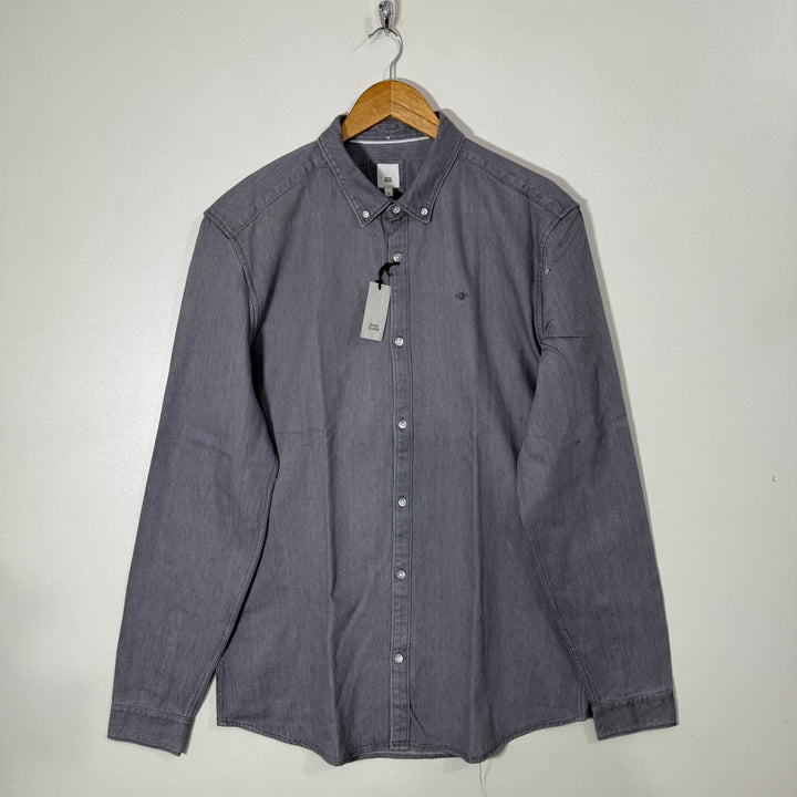 RIVER ISLAND SLIM FIT BUTTON DOWN DENIM SHIRT BRAND NEW