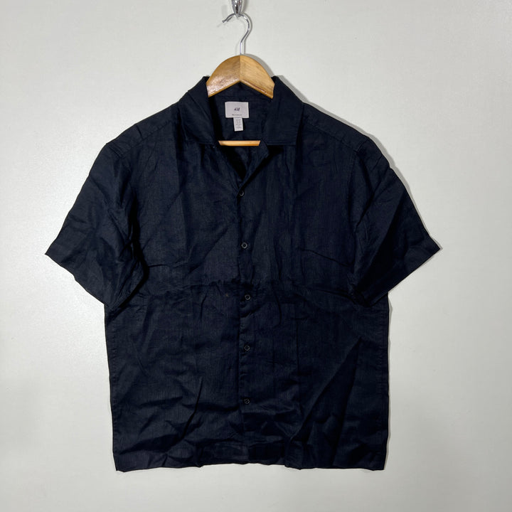 H&M SAFARI COLLAR HALF SLEEVES LINEN SHIRT
