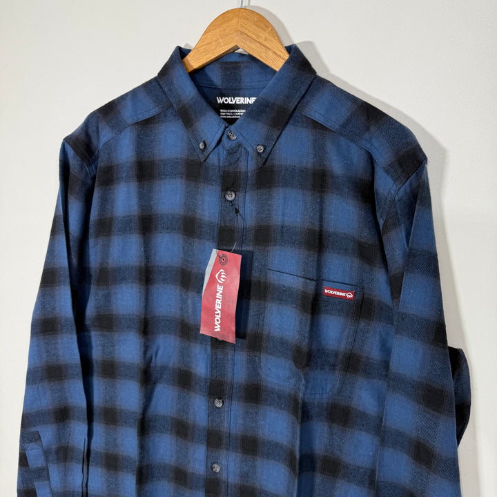 WOLVERINE BUTTON DOWN FLANNEL COTTON SHIRT BRAND NEW
