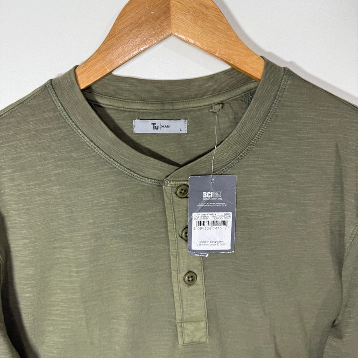 TU MAN HENLEY COLLAR COTTON TSHIRT BRAND NEW