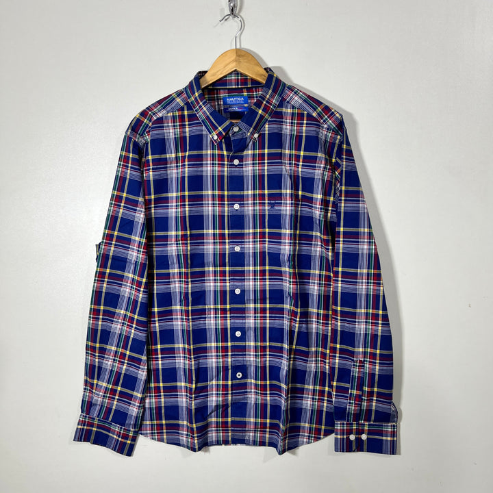NAUTICA BUTTON DOWN CASUAL COTTON SHIRT WITH STRETCH