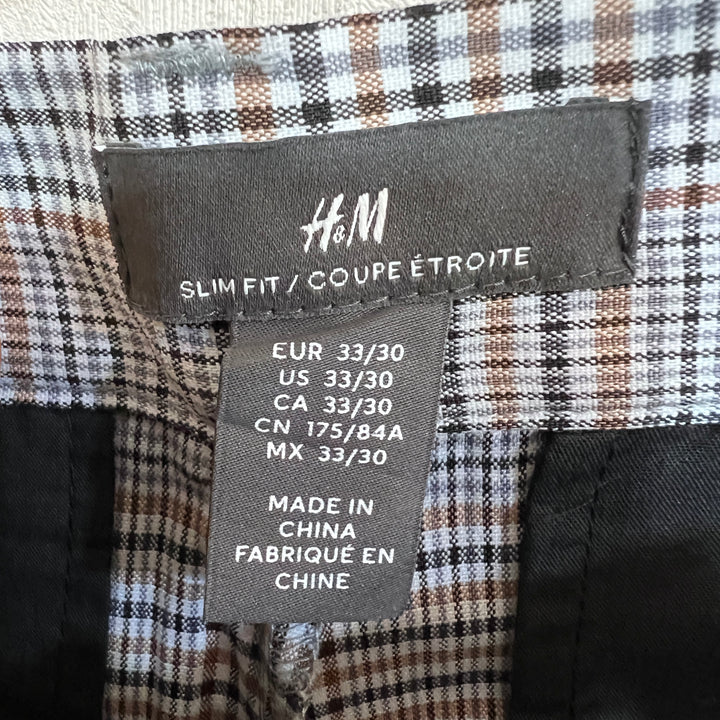 H&M SLIM FIT CHECKERED FARMAL DRESS PANT