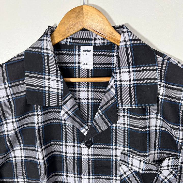 ANKO CHECKERED COTTON SHIRT SHORT NIGHT SUIT