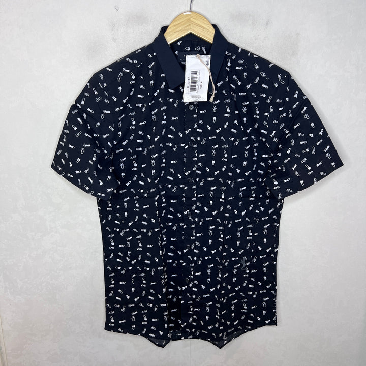 RELIGION HALF SLEEVES PRINTED COTTON SHIRT