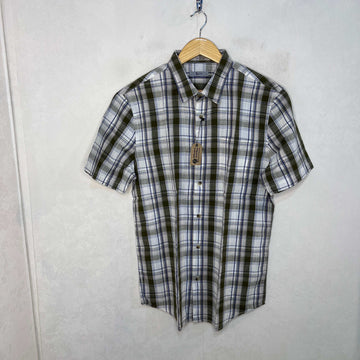 TU MAN HALF SLEEVES CHECKERED LINEN SHIRT - JS BROTHERS 
